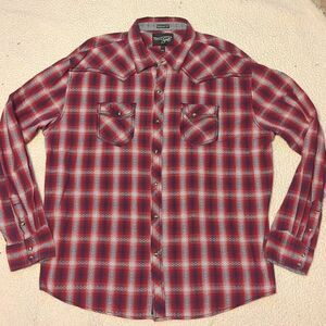 Moonshine Spirit By Brad Paisley Plaid Shirt Mens XXXL (3XL) Pearl Snaps Reg Fit